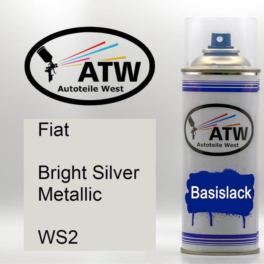 Fiat, Bright Silver Metallic, WS2: 400ml Sprühdose, von ATW Autoteile West.